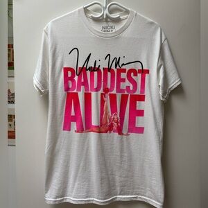 Nicki Minaj White Tee with Pink Graphic